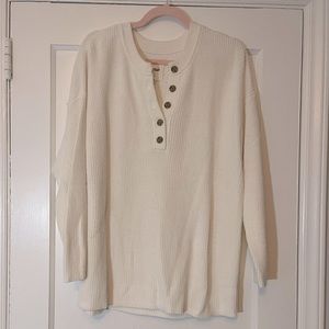 Creamy Beige aerie Henley Sweater